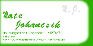 mate johancsik business card